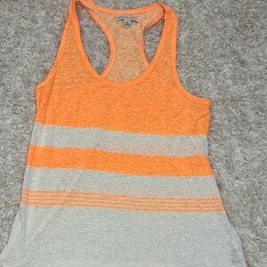 American Eagle Outfitters Vibrant Orange and Cream Tank Top